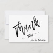 Gepersonaliseerd eenvoudig script plat dank u bedankkaart (Voorkant)