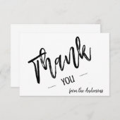 Gepersonaliseerd eenvoudig script plat dank u bedankkaart (Voorkant / Achterkant)