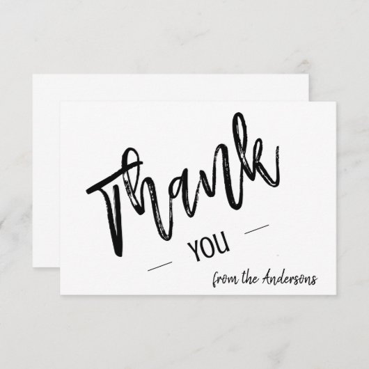 Gepersonaliseerd eenvoudig script plat dank u bedankkaart (Voorkant / Achterkant)