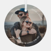 Gepersonaliseerd Eenvoudig stijlvol Schattige paar Glas Ornament (Achterkant)