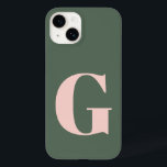 Gepersonaliseerd Eenvoudig Vet Monogram Roze en Gr Case-Mate iPhone 14 Hoesje<br><div class="desc">Persoonlijke Eenvoudige Vette Monogram roze en Groene Hoesje-Mate iPhone 14 Hoesje</div>
