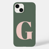 Gepersonaliseerd Eenvoudig Vet Monogram Roze en Gr Case-Mate iPhone Case (Achterkant)