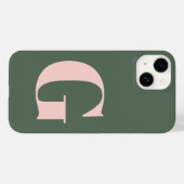 Gepersonaliseerd Eenvoudig Vet Monogram Roze en Gr Case-Mate iPhone Case (Achterkant (horizontaal))