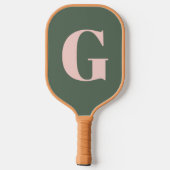 Gepersonaliseerd Eenvoudig Vet Monogram Roze en Gr Pickleball Paddle (Achterkant)