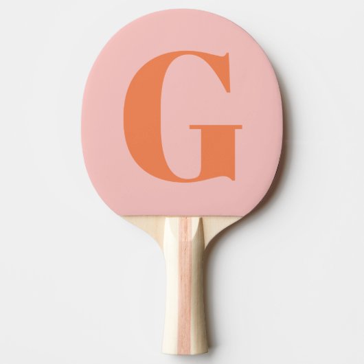 Gepersonaliseerd Eenvoudig Vet Monogram Roze en Or Tafeltennisbatje (Voorkant)