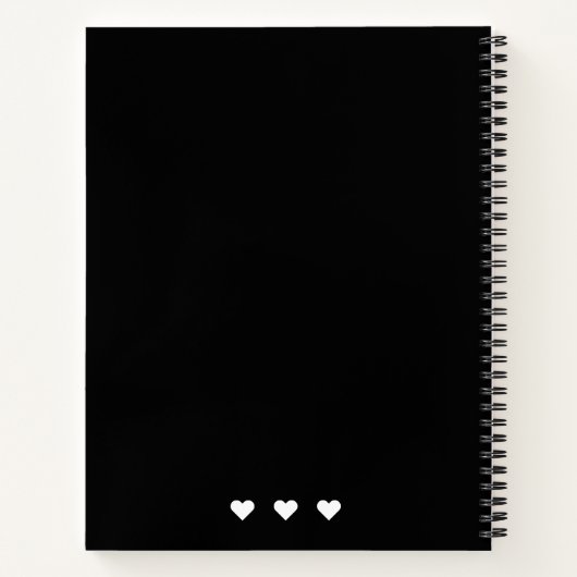 Gepersonaliseerd eenvoudig zwart script monogram r notitieboek (Achterkant)