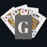 Gepersonaliseerd Eenvoudig zwart-wit monogram Pokerkaarten<br><div class="desc">Aangepaste eenvoudige zwarte monogram en witte speelkaarten</div>