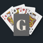 Gepersonaliseerd Eenvoudig zwart-wit monogram Pokerkaarten<br><div class="desc">Aangepaste eenvoudige zwarte monogram en witte speelkaarten</div>
