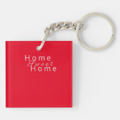 Gepersonaliseerd Eenvoudige "Home Sweet Home" Typo Sleutelhanger (Achterkant)