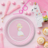 Gepersonaliseerd eerste communiqué - blauw - meisj papieren bordje (Feest)