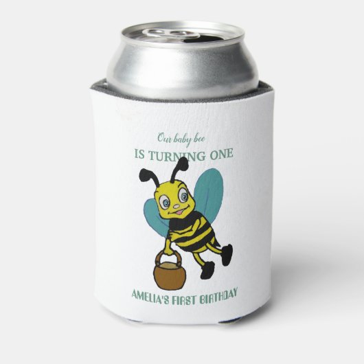 Gepersonaliseerd eerste geboortejaar 1e verjaardag blikjeskoeler (Blikje Achterkant)