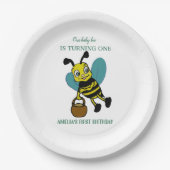 Gepersonaliseerd eerste geboortejaar 1e verjaardag papieren bordje (Voorkant)