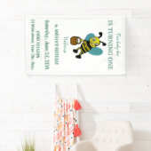 Gepersonaliseerd eerste geboortejaar 1e verjaardag spandoek (Insitu)