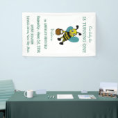 Gepersonaliseerd eerste geboortejaar 1e verjaardag spandoek (Beurs)