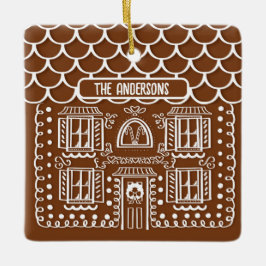 Gepersonaliseerd eerste huis peperkoek Kerstmis Keramisch Ornament