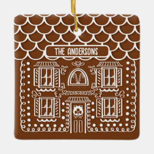 Gepersonaliseerd eerste huis peperkoek Kerstmis Keramisch Ornament