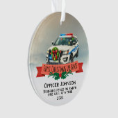 Gepersonaliseerd eerste kerst politie Ornament (voorkant)
