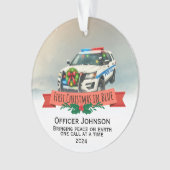 Gepersonaliseerd eerste kerst politie Ornament (voorkant)
