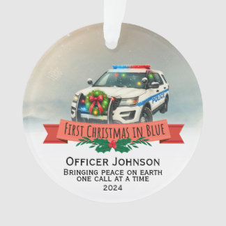 Gepersonaliseerd eerste kerst politie Ornament