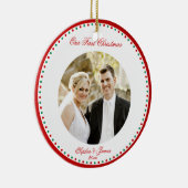 Gepersonaliseerd Eerste Kerstfeest Together Orname Keramisch Ornament (Rechts)