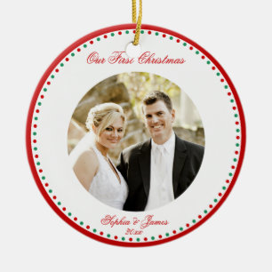 Gepersonaliseerd Eerste Kerstfeest Together Orname Keramisch Ornament