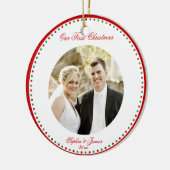 Gepersonaliseerd Eerste Kerstfeest Together Orname Keramisch Ornament (Links)