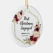 Gepersonaliseerd Eerste Kerstgesprek Keramisch Ornament (Rechts)