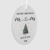 Gepersonaliseerd eerste kerstpaar ornament (voorkant)