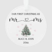 Gepersonaliseerd eerste kerstpaar ornament (achterkant)