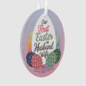 Gepersonaliseerd eerste paasfeest als koppel ornament (voorkant)