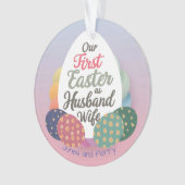 Gepersonaliseerd eerste paasfeest als koppel ornament (voorkant)