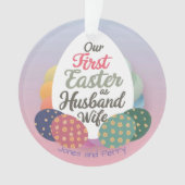 Gepersonaliseerd eerste paasfeest als koppel ornament (voorkant)