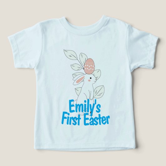 Gepersonaliseerd eerste paashaas Kinder T-shirt (Design voorkant)