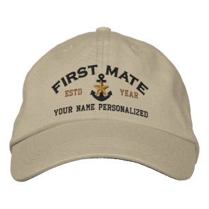 Gepersonaliseerd eerste stuurman nautisch steranke pet