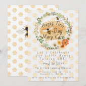 Gepersonaliseerd eerste verjaardag honingbijen en kaart (Voorkant / Achterkant)