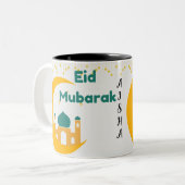 Gepersonaliseerd Eid Mubarak mok cadeau (Voorkant links)