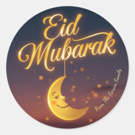 Gepersonaliseerd Eid Mubarak Moslim modern Ronde Sticker