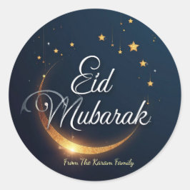 Gepersonaliseerd Eid Mubarak Moslim modern Ronde Sticker