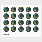 Gepersonaliseerd Eid Mubarak Moslim modern Ronde Sticker (Vel)