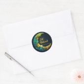 Gepersonaliseerd Eid Mubarak Moslim modern Ronde Sticker (Envelop)