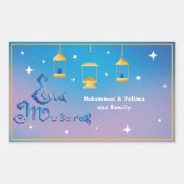 Gepersonaliseerd EID Mubarak Ovale Sticker (Voorkant)