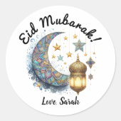 Gepersonaliseerd EID Mubarak Ronde Stickers (Voorkant)