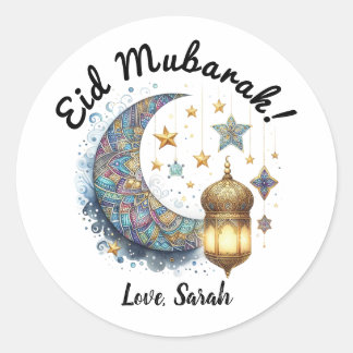 Gepersonaliseerd EID Mubarak Ronde Stickers