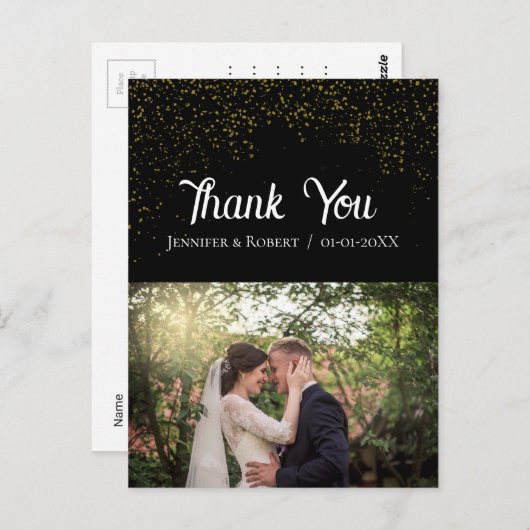 Gepersonaliseerd eigen foto bruiloft Dank u Briefkaart (Voorkant / Achterkant)
