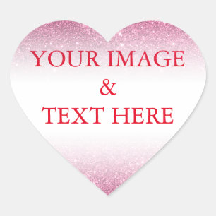 Gepersonaliseerd Eigen Foto & Tekst Aanpassen Hart Sticker