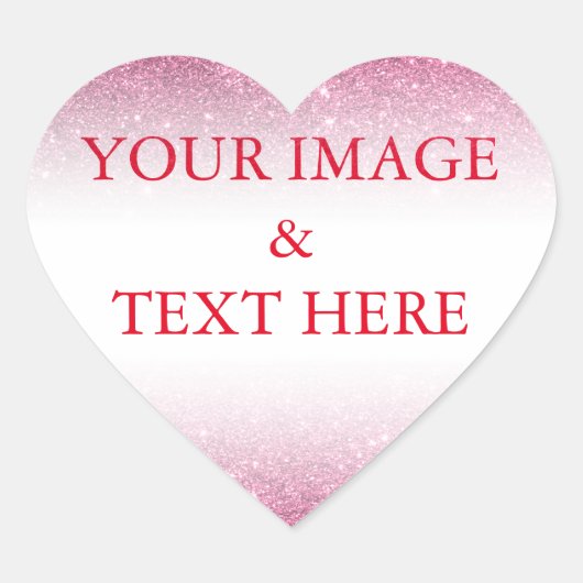 Gepersonaliseerd Eigen Foto & Tekst Aanpassen Hart Sticker (Voorkant)