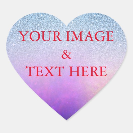 Gepersonaliseerd Eigen Foto & Tekst Hart Sticker (Voorkant)