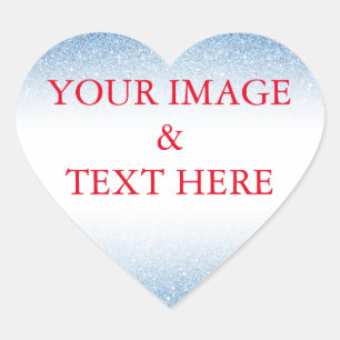 Gepersonaliseerd Eigen Foto & Tekst Hart Sticker