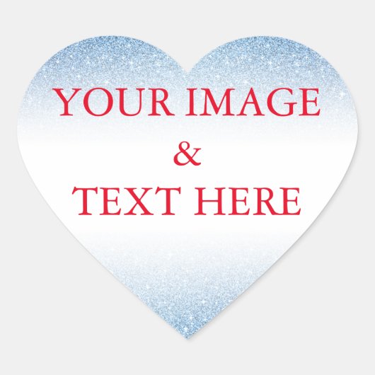 Gepersonaliseerd Eigen Foto & Tekst Hart Sticker (Voorkant)