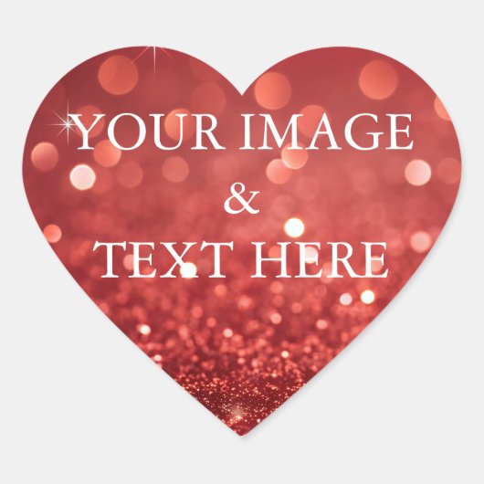 Gepersonaliseerd Eigen Foto & Tekst Hart Sticker (Voorkant)